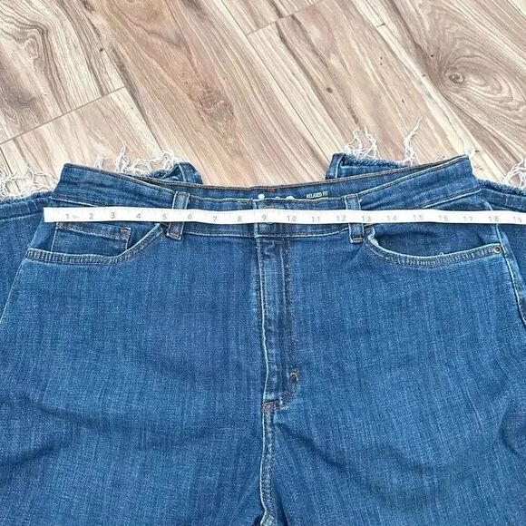LEE | Denim Jeans Heritage A-line Wide Leg Cropped Raw Hem | Size 18 - Picture 9 of 10
